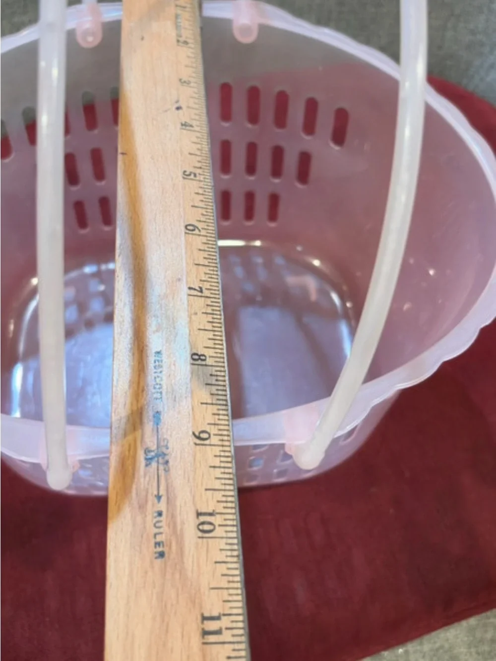 New Pink Storage Basket with Handles-10”x6”x8”